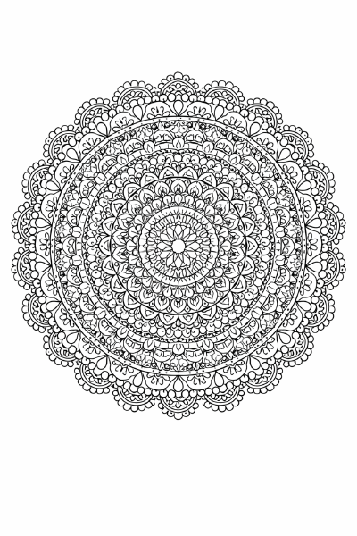 Lace-muster Mandala zum Ausmalen