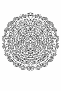 Lace-muster Mandala zum Ausmalen