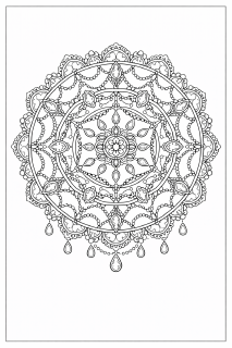 Symmetrisches Mandala mit Perlen und Spitzen