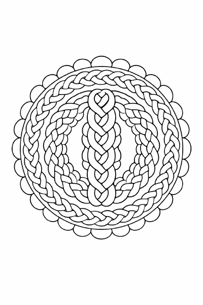 Symmetrisches Strickmandala zum Ausmalen