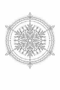 Kaleidoskopisches Mandala mit Schneeflocken