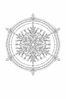 Kaleidoskopisches Mandala mit Schneeflocken