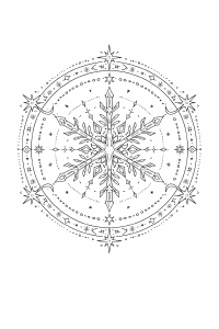Kosmische Schneeflocke im Mandala-Stil