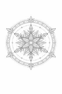 Mandala mit Kristall-Schneeflocke