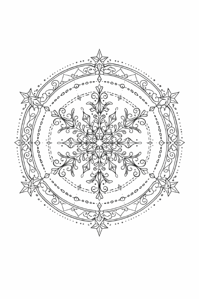 Mandala mit Schneeflocke