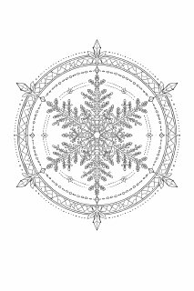 Mandala mit Schneeflocken-Fraktal