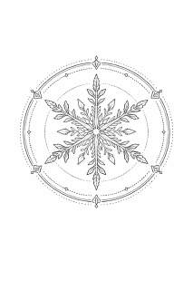 Mandala mit Schneeflockenmotiv