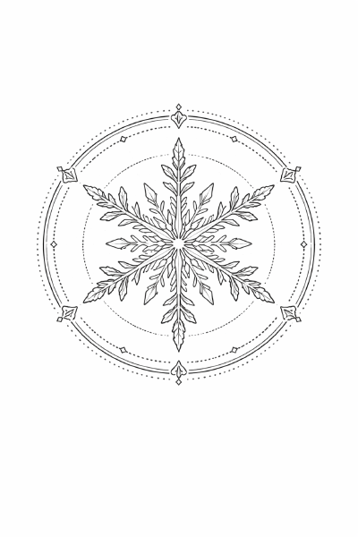 Mandala mit Schneeflockenmotiv