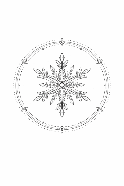 Schlichte Mandala mit Schneeflocken-Muster