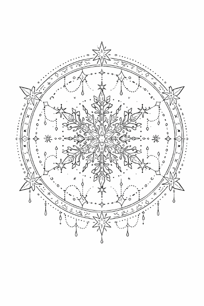 Schneeflocke im Mandala-Stil