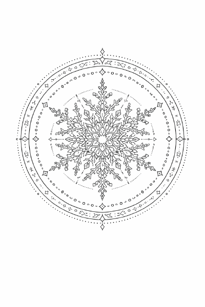 Schneeflocke im Mandala