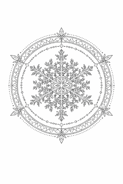 Schneeflocken-Mandala im Fraktalstil