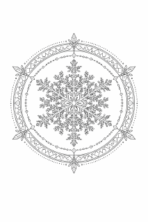 Schneeflocken-Mandala im Fraktalstil