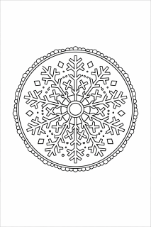 Schneeflocken-Mandala zum Ausmalen