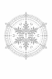 Symbolische Schneeflocke Mandala Illustration