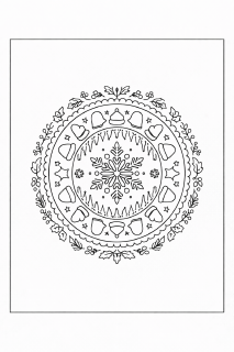 Wintermandala mit Schneeflocken und Sternen