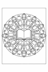 Bildungs-Mandala mit einem offenen Buch