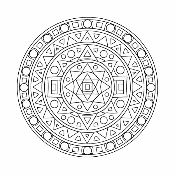 Schule Geometrische Mandala in Schwarz-Weiß (2)