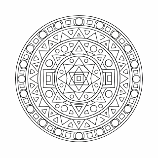 Schule Geometrische Mandala in Schwarz-Weiß (2)