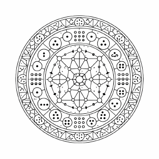 Schule Symmetrisches Mandala mit mathematischen Mustern