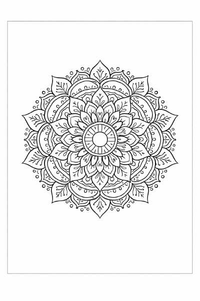 Blumenmandala im Sonnenstil