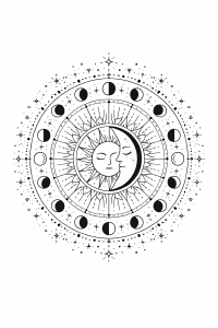 Boho Sonnen-Mond-Vereinigung im Mandala-Stil