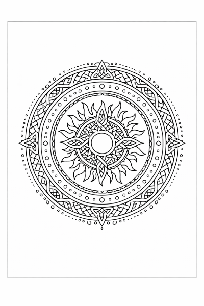 Celtischer Mandala mit Sonnensymbol