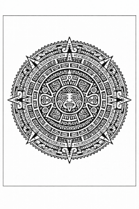 Ethno Aztekischer Sonnen-Gott Mandala