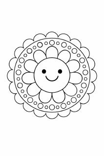 Lächelnde Sonne im Mandala Design