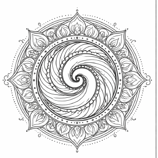 Spirituelles Intrikates Mandala mit spiralförmigem Zentrum