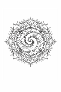 Spirituelles Intrikates Mandala mit spiralförmigem Zentrum