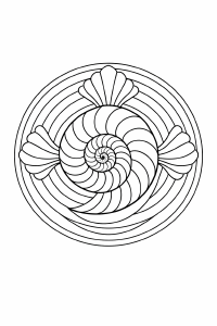 Symmetrisches Mandala mit Schneckenspiral design
