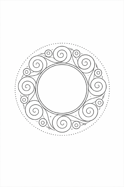 Symmetrisches spiralförmiges Mandala