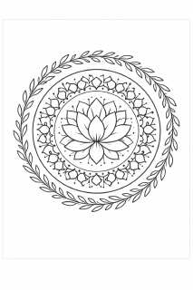 Botanische Mandala mit Lotusblüte