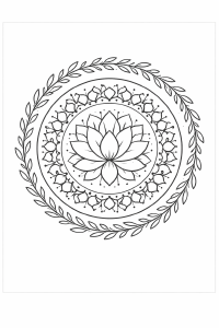 Botanische Mandala mit Lotusblüte