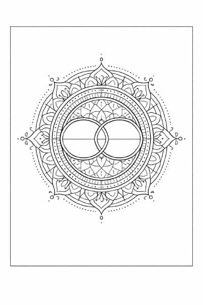Spirituelles Symmetrische Mandala mit Vesica Piscis