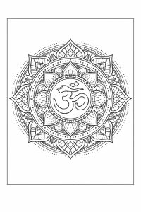 Spirituelles Symmetrisches Mandala mit Om-Symbol