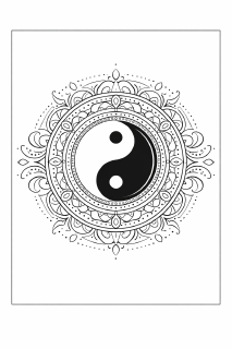 Spirituelles Yin und Yang Mandala Design