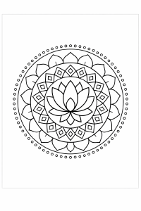 Symmetrisches Mandala mit Lotusblume