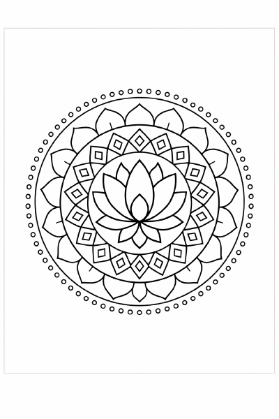 Symmetrisches Mandala mit Lotusblume