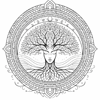 Baum des Lebens mit symmetrischen Mustern