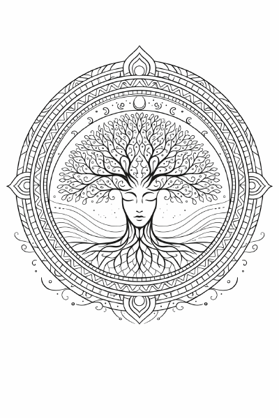 Baum des Lebens mit symmetrischen Mustern