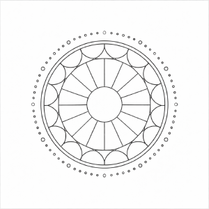 Geometrische Mandala mit symmetrischen Mustern