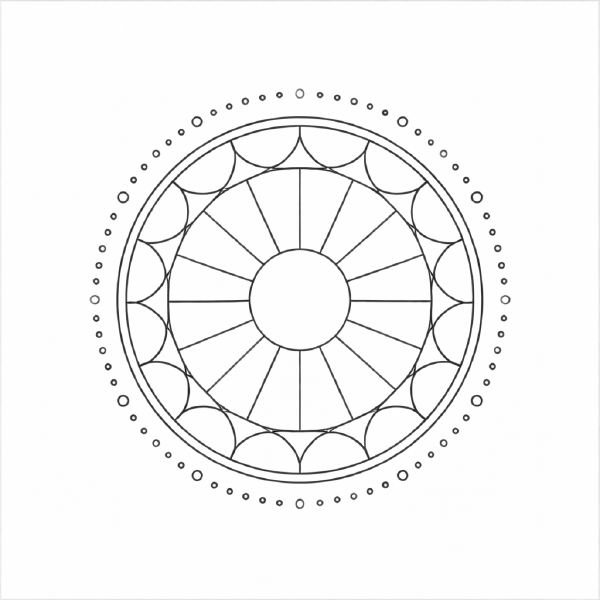 Geometrische Mandala mit symmetrischen Mustern