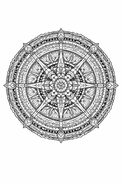 Mechanisches Mandala mit Sternmotiv