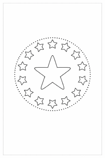 Minimalist Stern Mandala in Schwarz-Weiß
