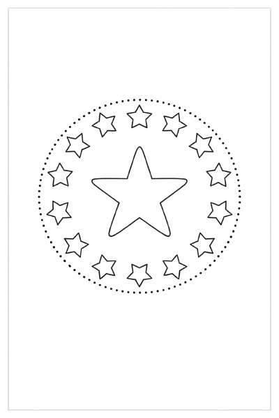 Minimalist Stern Mandala in Schwarz-Weiß