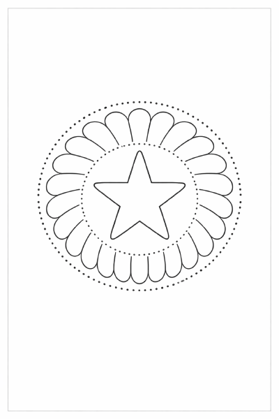Minimalistische Mandala mit Sternmotiv