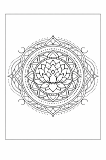 Spirituelles Lotusmandala mit geometrischen Mustern
