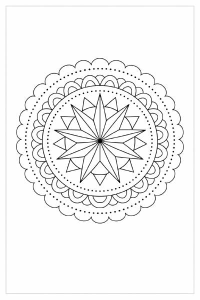 Symmetrische Mandala mit achtstrahligem Stern